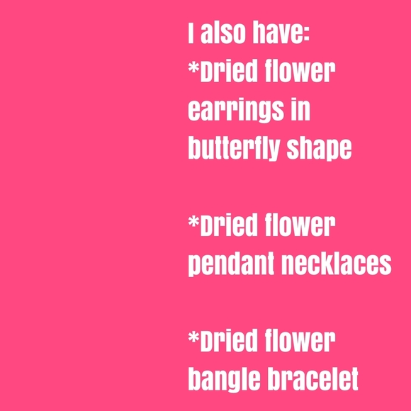 Floral Heart Earrings Dried Flower Pendant Earrings - Picture 10 of 12